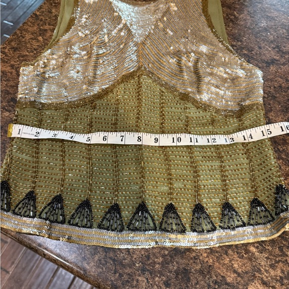 Sequined beaded silk top - Picture 10 of 12